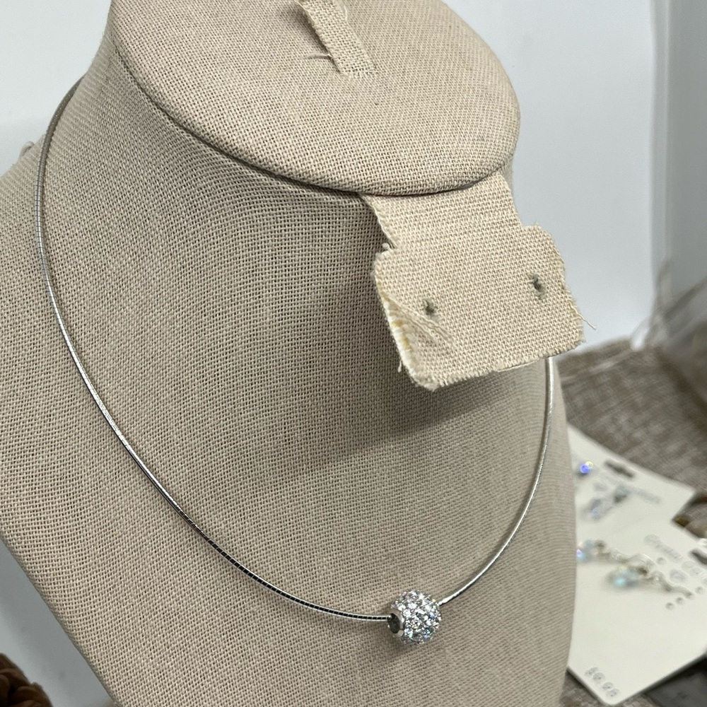 925 Sterling Silver QVC Epiphany Diamonique Pavé Bead Necklace - Picture 8 of 16